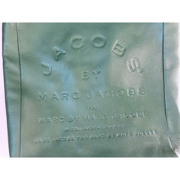 Marc by Marc Jacobs Leather Reversible Tote Bag Green Brown - Picture 3 of 5
